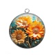 Pendentif Cabochon Argent - tournesol
