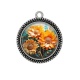 Pendentif Cabochon Argent - tournesol