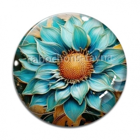Cabochon Verre - tournesol