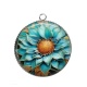 Pendentif Cabochon Argent - tournesol