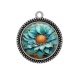 Pendentif Cabochon Argent - tournesol