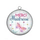 Pendentif Cabochon Argent - merci maîtresse