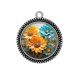 Pendentif Cabochon Argent - tournesol