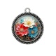 Pendentif Cabochon Argent - fleur 