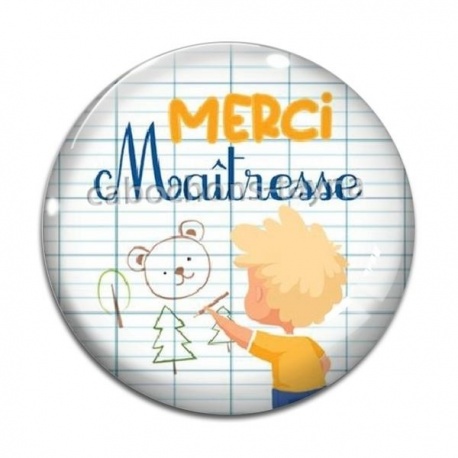 Cabochon Verre - merci maîtresse