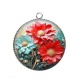 Pendentif Cabochon Argent - fleur 