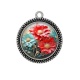 Pendentif Cabochon Argent - fleur 