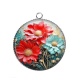 Pendentif Cabochon Argent - fleur 