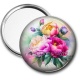 Miroir de poche - fleur pivoine