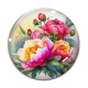 Cabochon Verre - fleur pivoine