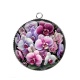 Pendentif Cabochon Argent -  orchidée