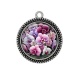 Pendentif Cabochon Argent -  orchidée
