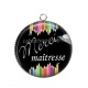 Pendentif Cabochon Argent - merci maîtresse