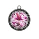 Pendentif Cabochon Argent - lys