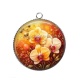 Pendentif Cabochon Argent -  orchidée