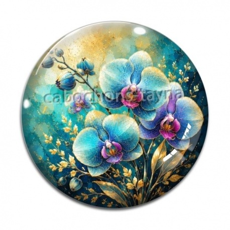 Cabochon Verre -  orchidée