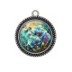 Pendentif Cabochon Argent -  orchidée