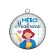 Pendentif Cabochon Argent - merci maîtresse
