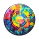 Cabochon Résine - Fond Géométrique