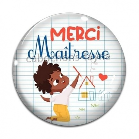 Cabochon Verre - merci maîtresse
