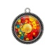 Pendentif Cabochon Argent - Fond avec rond