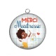 Pendentif Cabochon Argent - merci maîtresse