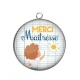 Pendentif Cabochon Argent - merci maîtresse