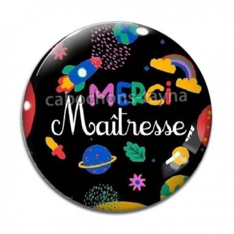 Cabochon Verre - merci maîtresse