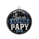 Pendentif Cabochon Argent - je suis un super papy