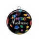 Pendentif Cabochon Argent - merci maîtresse