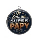 Pendentif Cabochon Argent - je suis un super papy