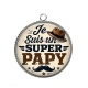 Pendentif Cabochon Argent - je suis un super papy