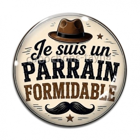 Cabochon Verre - je suis un parrain formidable