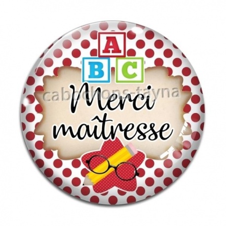 Cabochon Verre - merci maîtresse