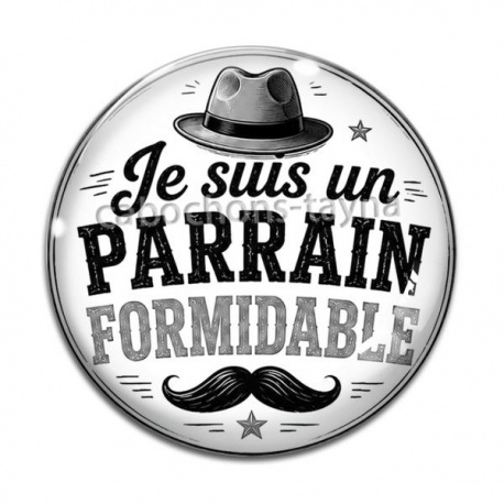 Cabochon Verre - je suis un parrain formidable
