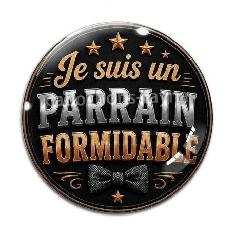 Cabochon Verre - je suis un parrain formidable