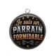 Pendentif Cabochon Argent - je suis un parrain formidable