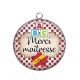 Pendentif Cabochon Argent - merci maîtresse