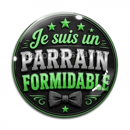 Cabochon Verre - je suis un parrain formidable