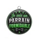 Pendentif Cabochon Argent - je suis un parrain formidable