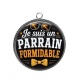 Pendentif Cabochon Argent - je suis un parrain formidable