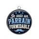 Pendentif Cabochon Argent - je suis un parrain formidable