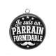 Pendentif Cabochon Argent - je suis un parrain formidable