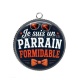 Pendentif Cabochon Argent - je suis un parrain formidable