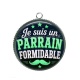 Pendentif Cabochon Argent - je suis un parrain formidable