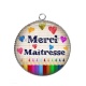 Pendentif Cabochon Argent - merci maîtresse