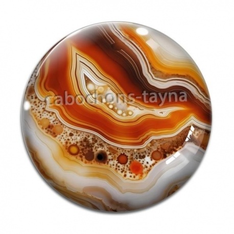 Cabochon Verre - fond pierre