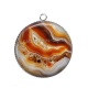 Pendentif Cabochon Argent - fond pierre