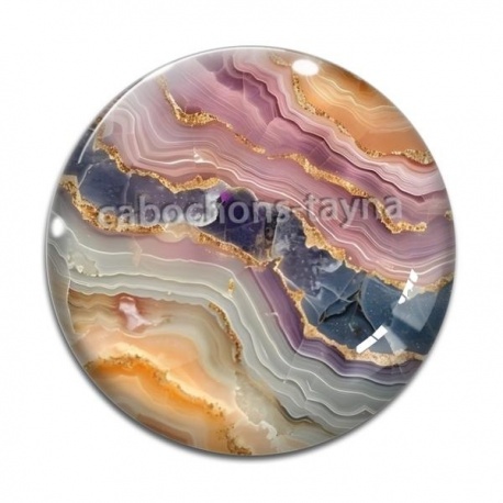 Cabochon Verre - fond pierre