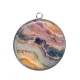 Pendentif Cabochon Argent - fond pierre